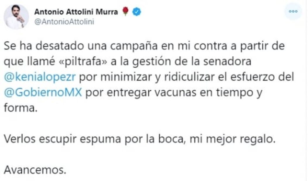 Antonio Attolini acusa campaña en su contra tras llamar “piltrafa” a senadora del PAN