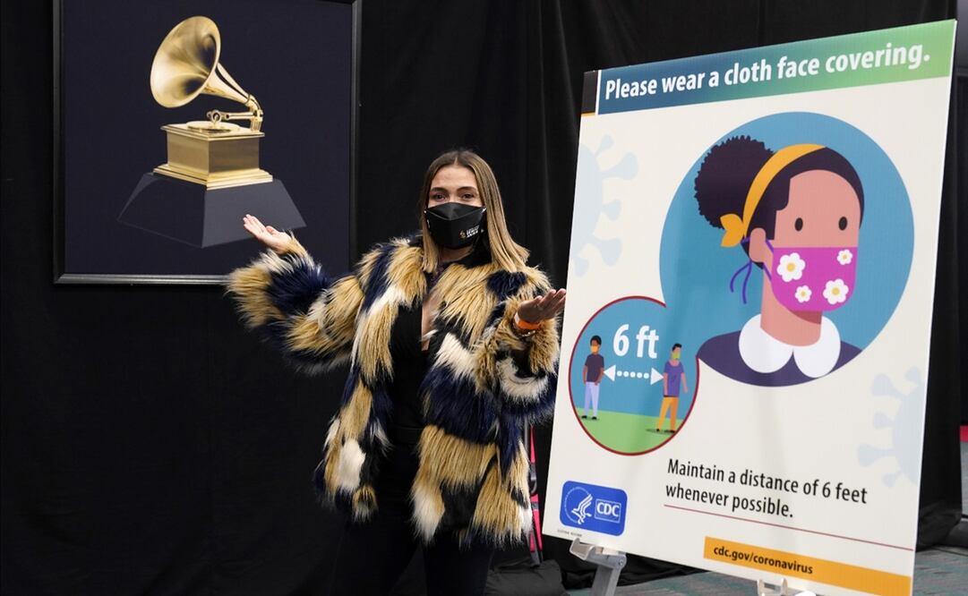 Múltiples medidas de seguridad en los ensayos de los Grammy 2021. Foto: AP 