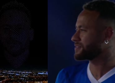 VIDEO: Neymar fue presentado en Al Hilal ante 60 mil personas y dibujaron su cara con drones