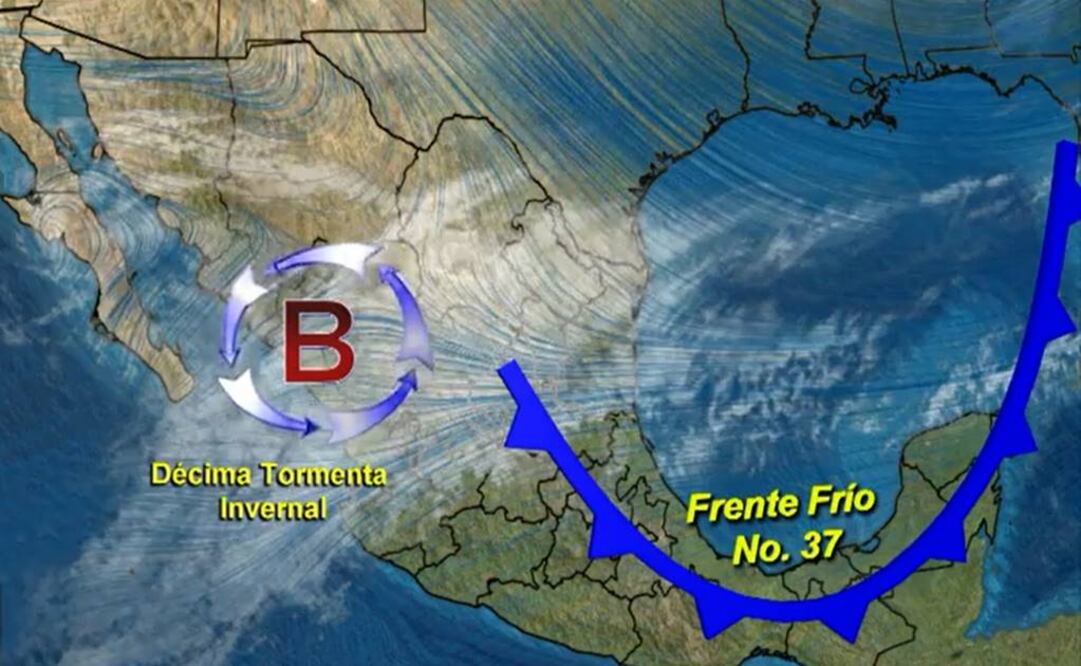 La décima tormenta invernal se localizará sobre el sur de la Península de Baja California (Conagua)