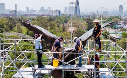 Fotos: Especialistas restauran el Monumento a la Raza para conservar el patrimonio histórico urbano