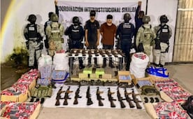 Caen dos presuntos integrantes del Cártel de Sinaloa en Mazatlán; llevaban arsenal en tractocamión