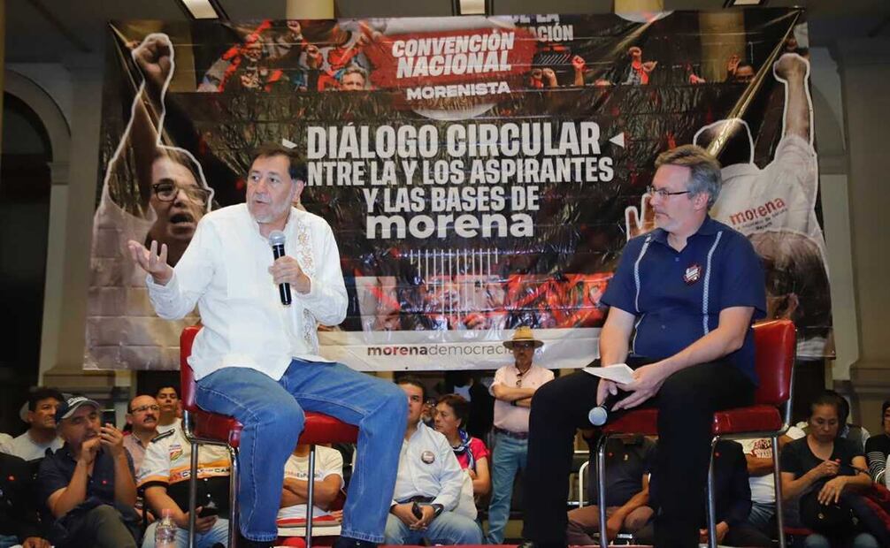 Conversatorio Diálogo Circular entre la y los aspirantes y las bases de Morena. Foto: Especial