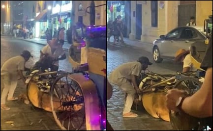 VIDEO: Caballo de calesa se desploma de cansancio en Centro Histórico de Mérida