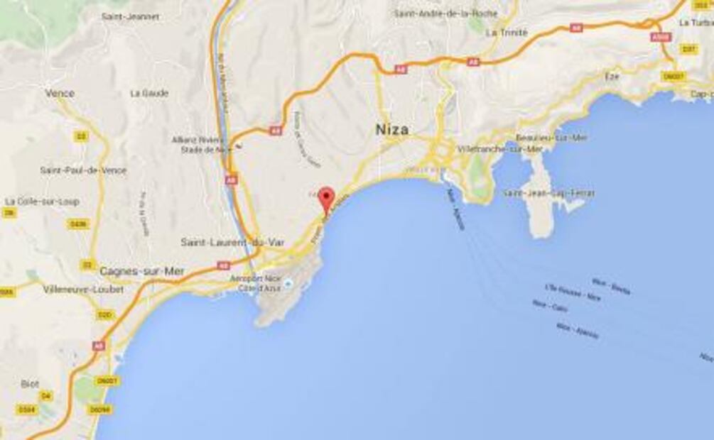 Mapa. El sitio del ataque en Niza