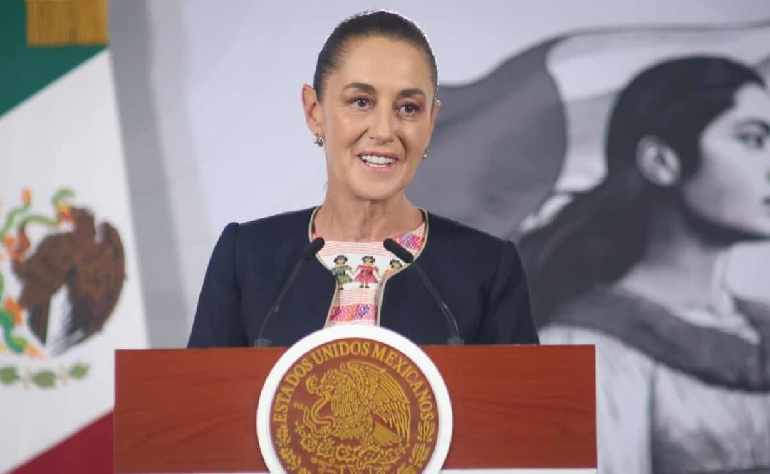 La presidenta Claudia Sheinbaum durante la mañanera del 4 de diciembre del 2025. Foto: Luis Camacho / EL UNIVERSAL