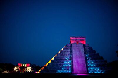 Cómo es el show nocturno de video mapping en Chichén Itzá