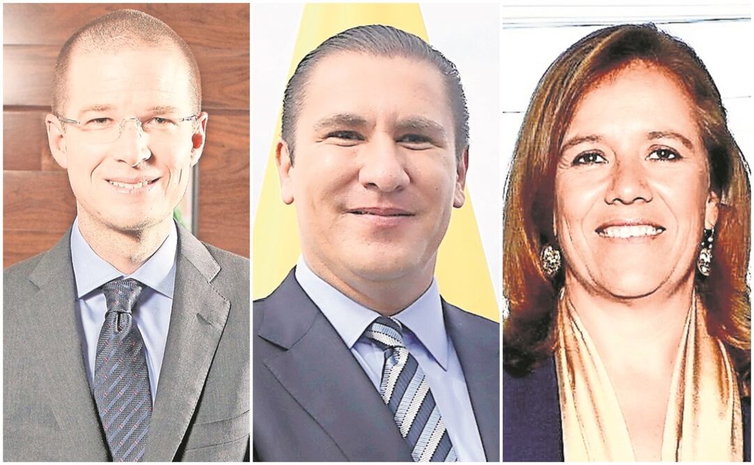 De izquierda a derecha Ricardo Anaya, Rafael Moreno Valle y Margarita Zavala