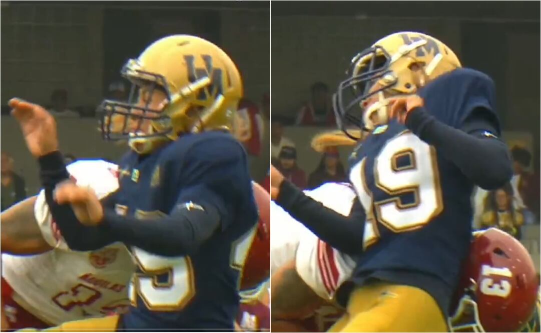 FOTO: ESPECIAL - Andrea Martínez, pateadora de Pumas CU recibe fuerte golpe