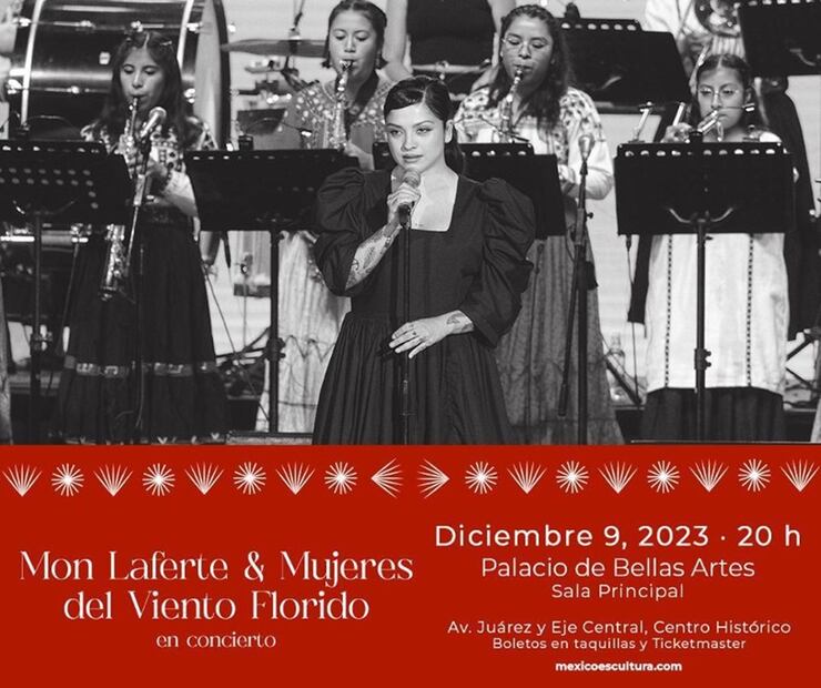 Mon Laferte colaborará con banda femenil oaxaqueña Mujeres del Viento Florido.
Foto: Instagram, vía @monlaferte