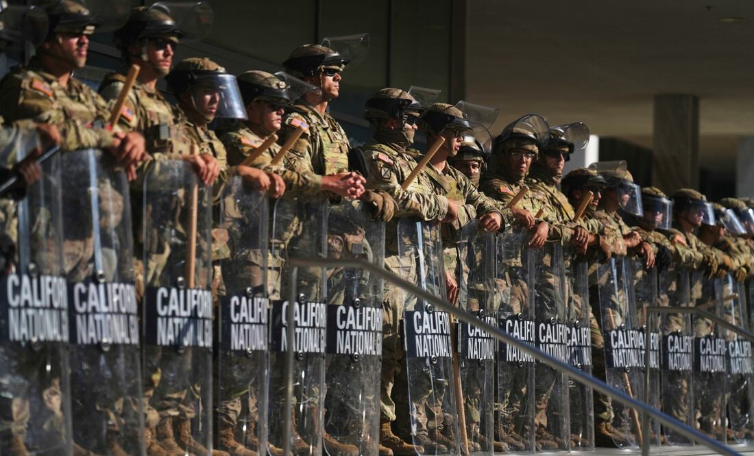 Efectivos de la Guardia Nacional en Los Ángeles. Foto: AP