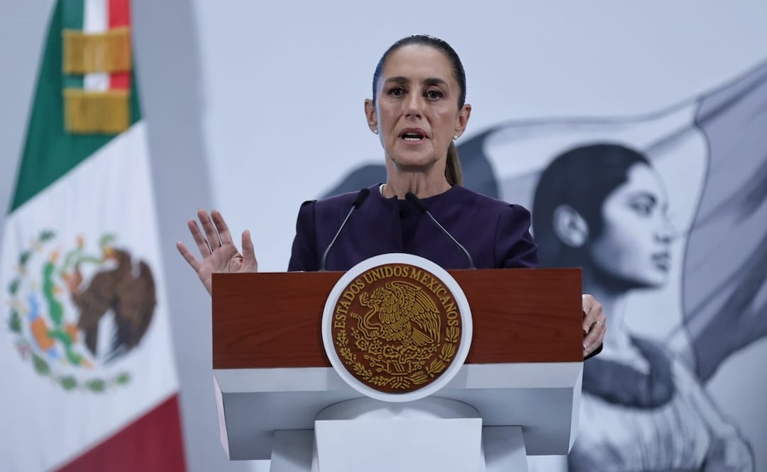 Ciudad de México 16 julio 2025 Conferencia del pueblo encabezada por la presidenta Claudia Sheinbaum Pardo en el salón de tesorería de Palacio Nacional. Foto: Fernanda Rojas / EL UNIVERSAL
