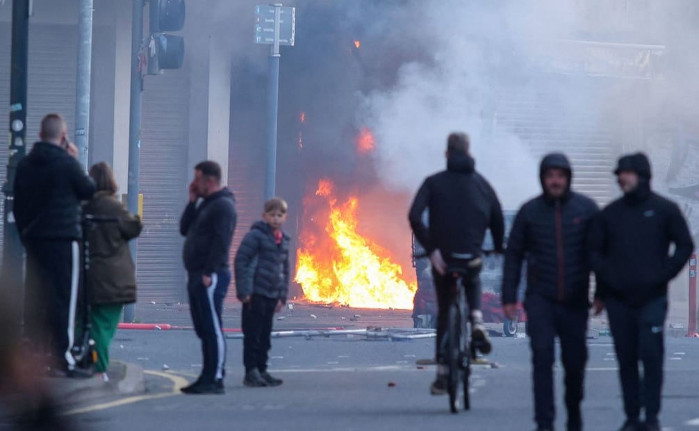 Manifestantes en Belfast, Irlanda del Norte. (09/06/26) Foto: AFP