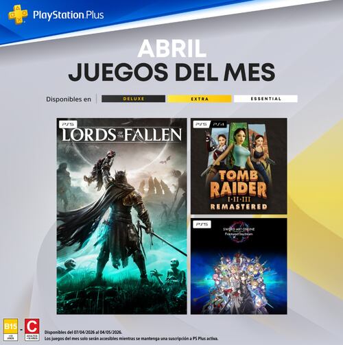 En abril, tres nuevos juegos llegarán de manera gratuita al servicio de suscripción PlayStation Plus, conócelos. Foto: Instagram @playstation_mx