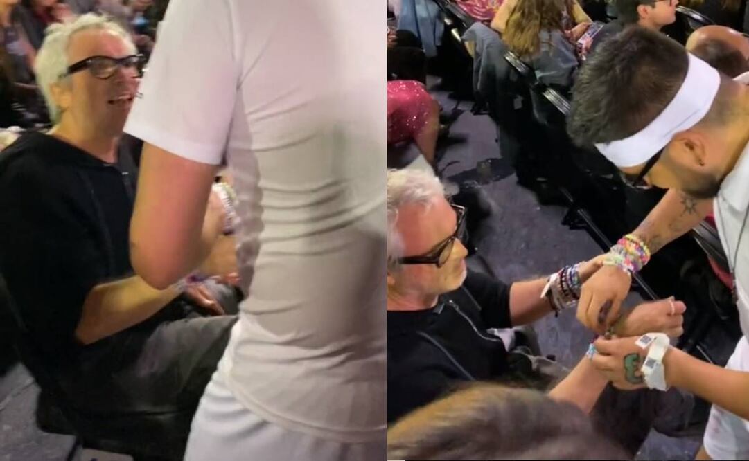 Como todo un "swiftie" el cineasta mexicano cambió las famosas pulseritas de la amistad con varios fans. Foto: TikTok