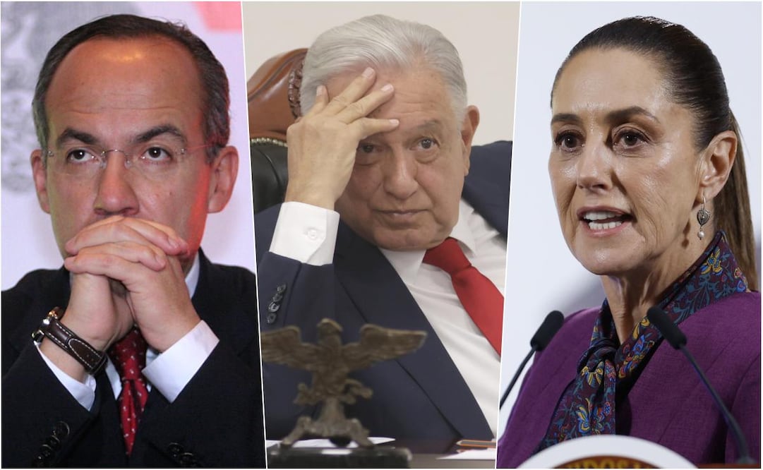 Felipe Calderón, Andrés Manuel López Obrador y Claudia Sheinbaum han abordado estrategias coordinadas de seguridad con el gobierno de EU. Fotos: EFE y Carlos Mejía/ EL UNIVERSAL