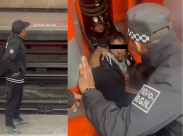 VIDEO: Hombre baja a vías del Metro de Línea 7; trataba de quitarse la vida con un vidrio