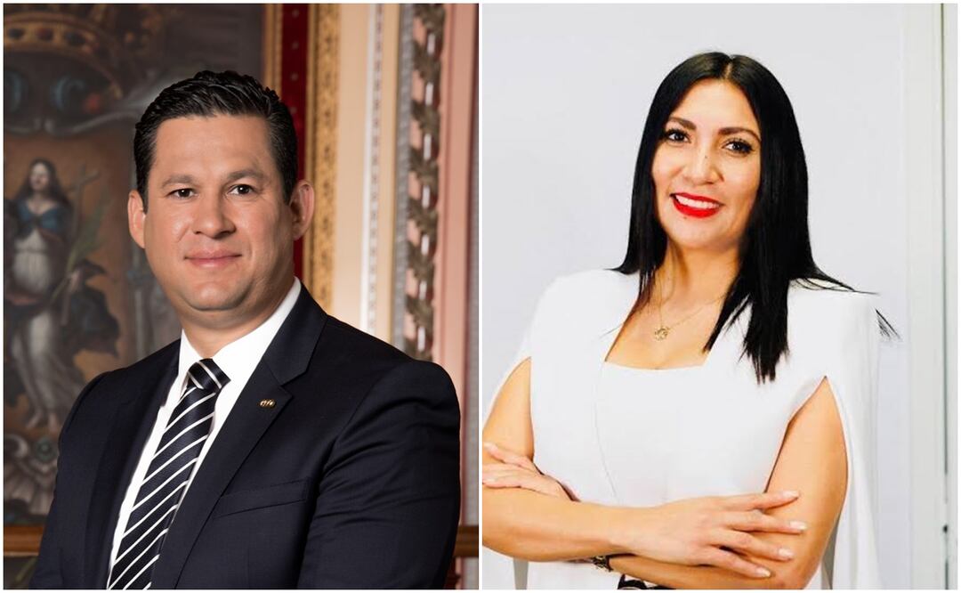 Gobernador, Diego Sinhue y candidata asesinada, Gisela Gaytán. Foto: Especial