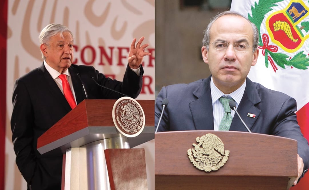 El presidente Andrés Manuel López Obrador y el expresidente Felipe Calderón. Foto: Especial