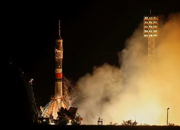 El Soyuz MS13 despega hacia la Estación Espacial Internacional 50 años después del Apolo 11