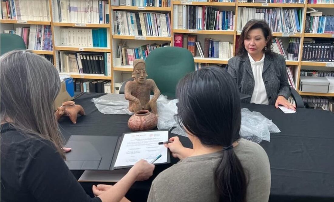 Restauran a México piezas arqueológicas que provienen del Altiplano Central mexicano, Oaxaca, Nayarit, y de las regiones occidental y norte, datan de entre los años 200 a.C. y 1200 d.C. Foto: Especial