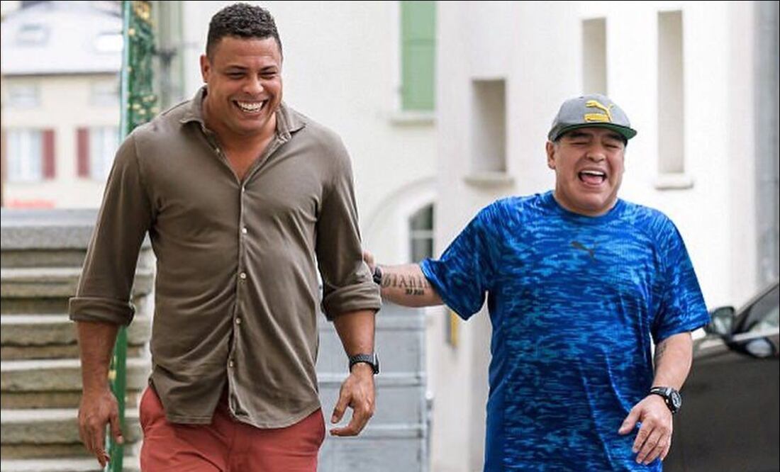 Diego Armando Maradona y Ronaldo Nazario juntos / Foto: Especiales