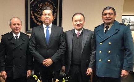 Se reúnen secretarios de seguridad federal con gobernador de Tamaulipas