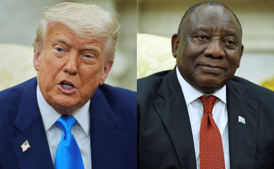 Donald Trump, presidente de Estados Unidos y Cyril Ramaphosa presidente de Sudáfrica. Fotos: AP