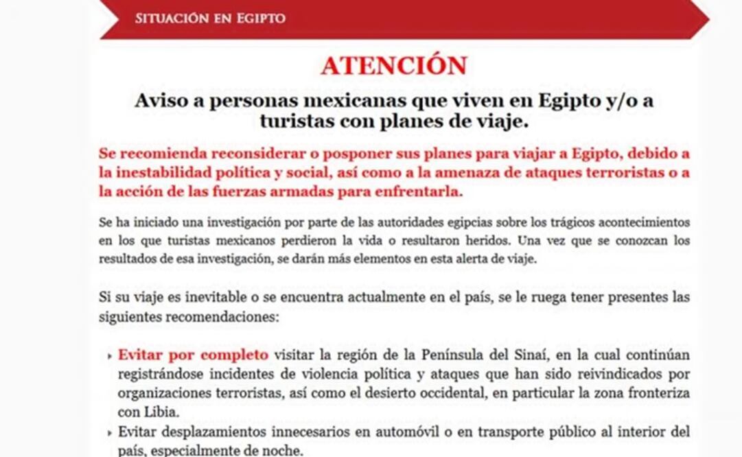 More indications are expected once the results of the investigations are known. (Photo: Taken from the travelers guide of the SRE)