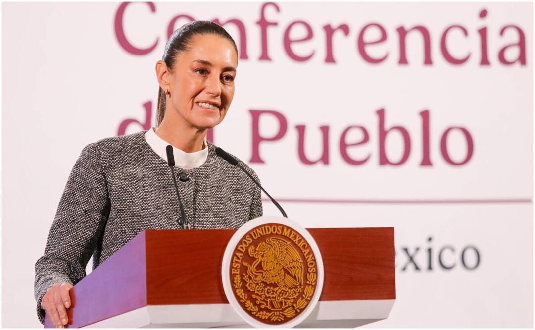 La presidenta Claudia Sheinbaum durante la mañanera del 6 de enero del 2025. Foto: Axel Sánchez/ EL UNIVERSAL