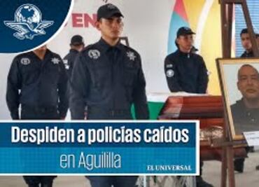 Rinden homenaje a policías asesinados en Aguililla, Michoacán