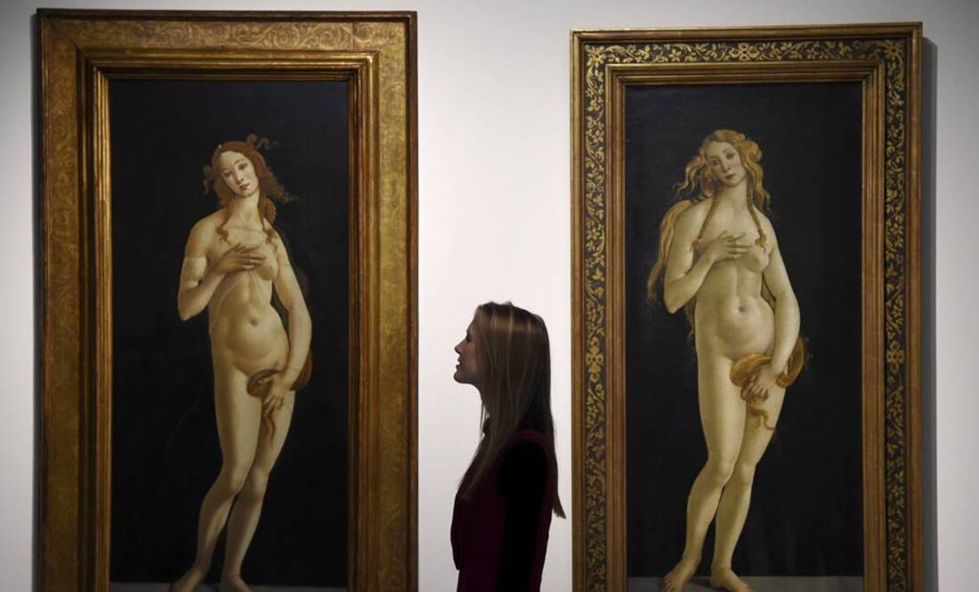 Dentro de las 50 piezas originales del renacentista se muestran estas dos versiones de Venus. (FOTO: Reuters)