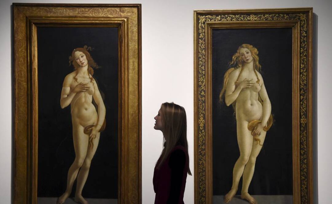 Dentro de las 50 piezas originales del renacentista se muestran estas dos versiones de Venus. (FOTO: Reuters)