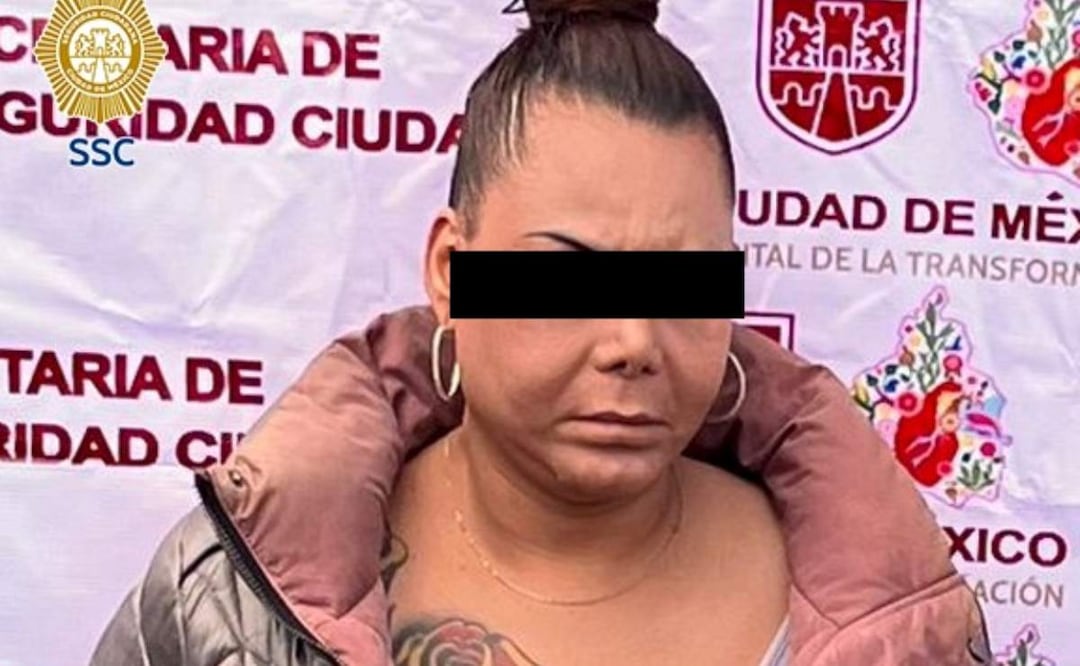 Detienen a "La Madrota”, una presunta extorsionadora de la comunidad LGBT+ en la CDMX (27/06/2025). Foto: Especial