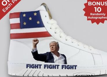 ¿Te sobran 5 mil pesos? Es lo que cuestan los tenis con la foto de Trump herido tras atentado