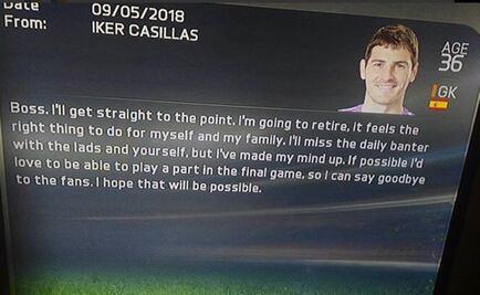 Videojuego retira a Casillas; Iker lo niega