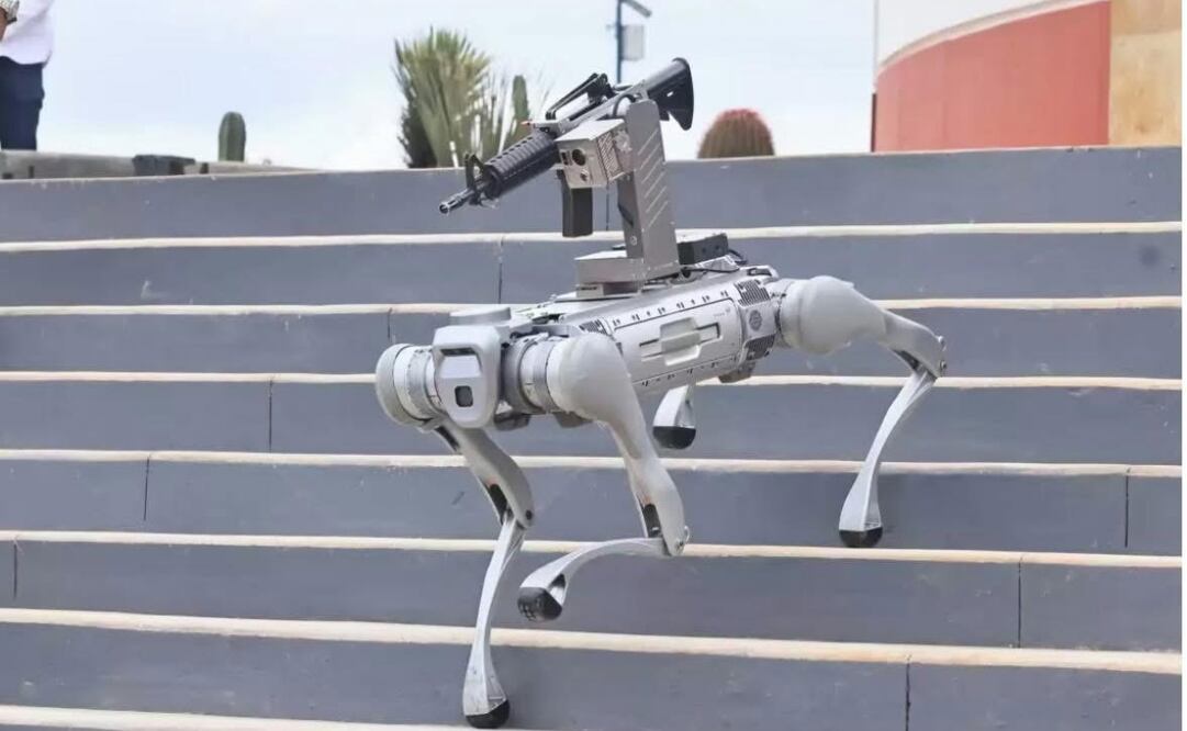 Gobierno de Zacatecas adquiere perro robot armado para vigilancia; buscan combatir el crimen organizado. Fotos Especiales