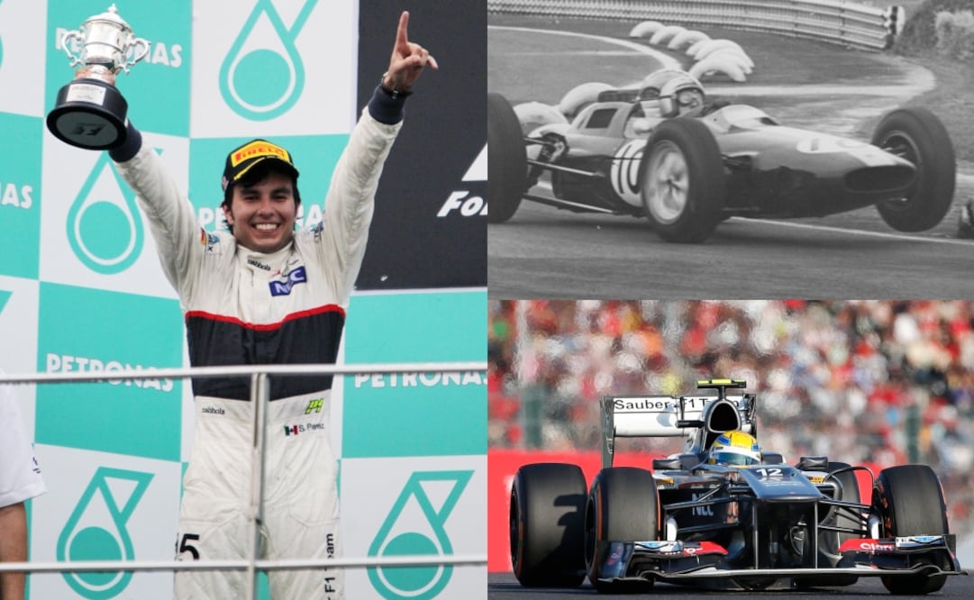 México ha festejado podios y puntos inesperados en Fórmula 1. / Fotos: Archivo EL UNIVERSAL, mexicogp.mx y granpremioonline.com.ar