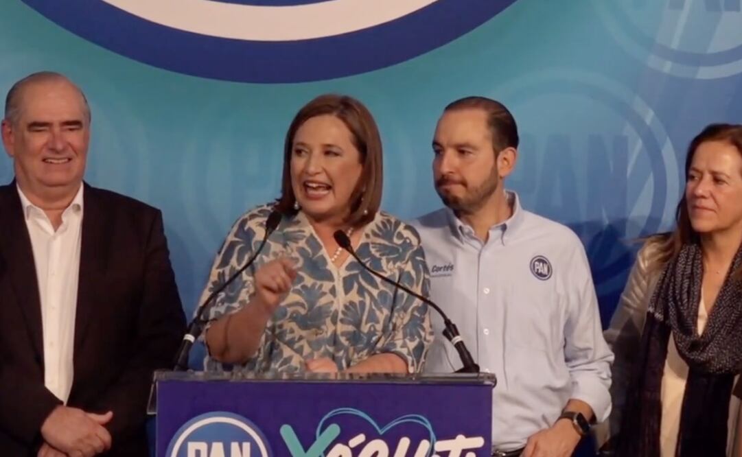 "Estoy seguro que contigo corregiremos el rumbo de México”, dijo Marko Cortés a Xóchitl Gálvez. Foto: Captura