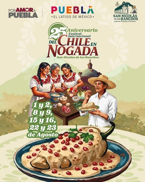 Este 2026 se marca el 25 aniversario del Festival. Foto: Festival Internacional del Chile en Nogada San Nicolás de los Ranchos FB