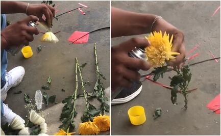 ¿Ella sabía que él sabía? Hombre se hace viral por pintar flores blancas de color amarillo