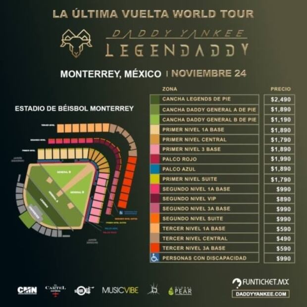 "Llamado de emergencia"...Se agotan boletos para el concierto de Daddy Yankee en Monterrey y Guadalajara