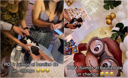 Con todo y trajecito "bautizan" a mono bebé y se hace viral 