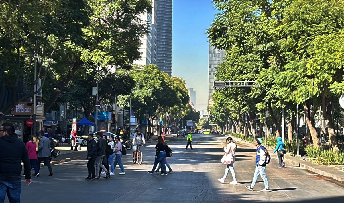 La circulación en la Avenida Juárez se cerró para realizar maniobras del retiro del cuerpo y traslado del Camión al Ministerio Público correspondiente. Foto: Iván Montaño/EL UNIVERSAL