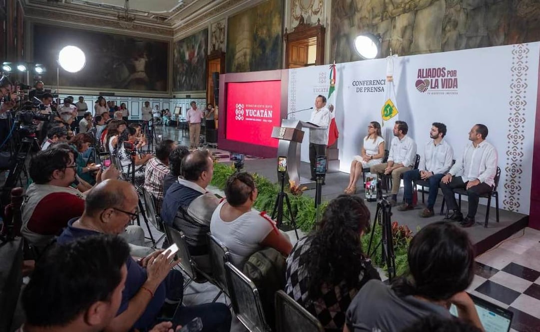 Gobernador de Yucatán, Joaquín Díaz Mena presenta Detector de Mentiras en Yucatán; promete información verificada.
Foto: Especial.