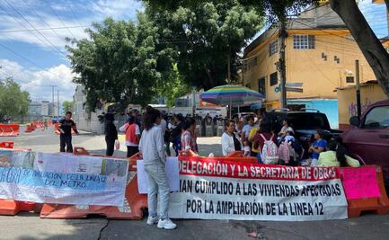 Habitantes de Álvaro Obregón se manifiestan; denuncian daños a viviendas por ampliación de L12