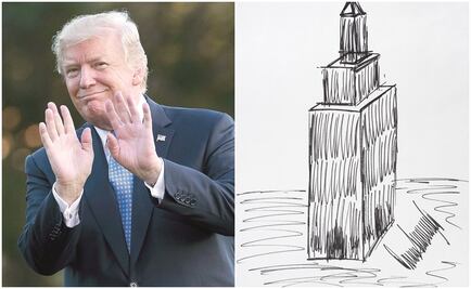 Subastan por miles de dólares dibujo del Empire State hecho por Trump
