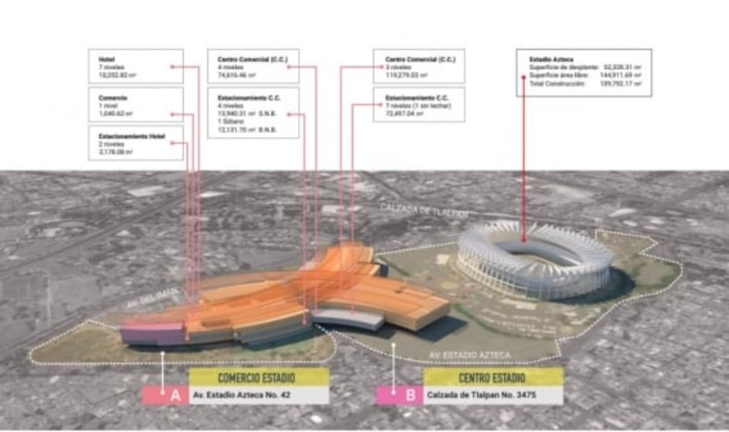 Hotel, centro comercial y escenarios flotantes; así es el megaproyecto de remodelación del Estadio Azteca