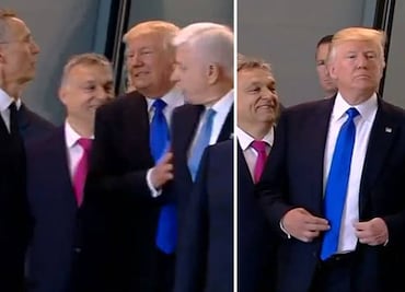 Video. Trump empuja a primer ministro en la OTAN y el video se hace viral