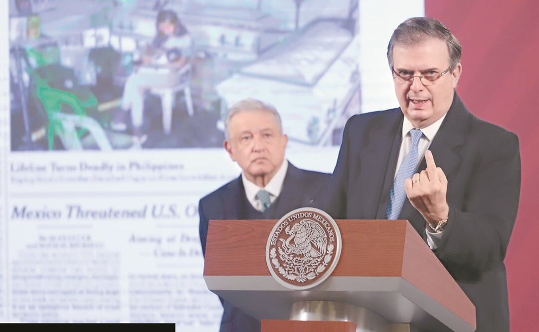 Marcelo Ebrard Casaubon, secretario de Relaciones Exteriores, aseguró en la conferencia mañanera del presidente Andrés Manuel López Obrador que Estados Unidos confía en que México investigue el caso. Foto: Berenice Fregoso. EL UNIVERSAL